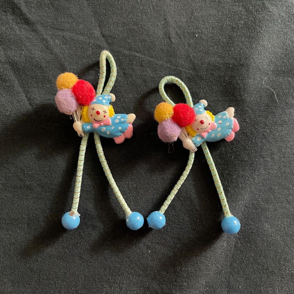 Goody Ponytail Holder Ties Clown and Balloons Vtg 80s